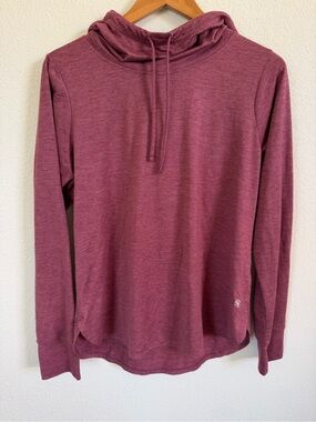 GAIAM Heathered Rose Hooded Long Sleeve Top